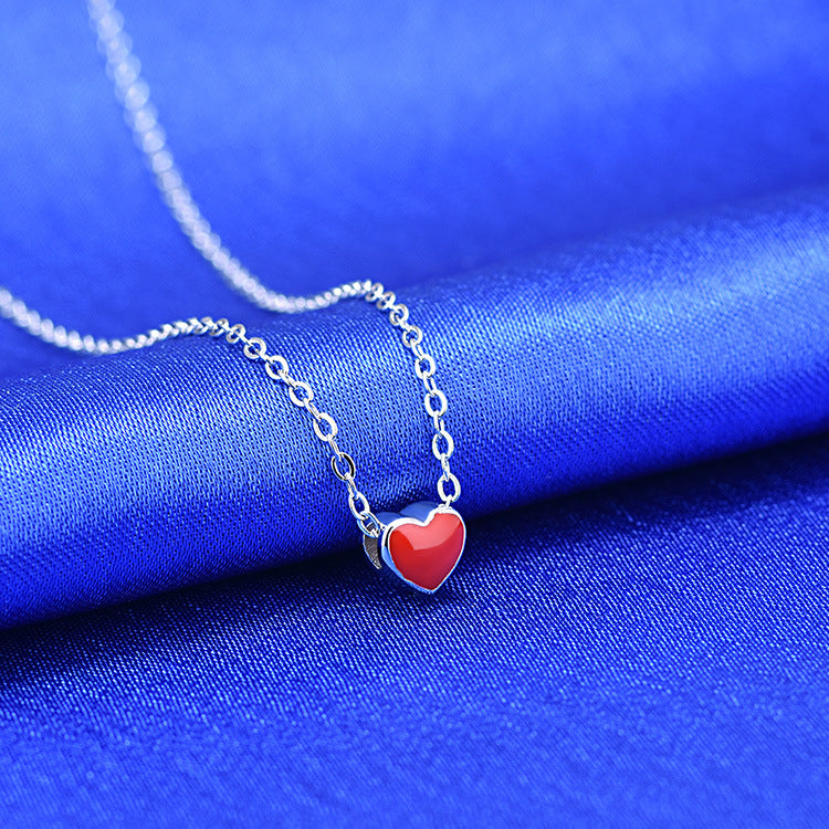 Wholesale Small Red Heart Copper Necklace Set